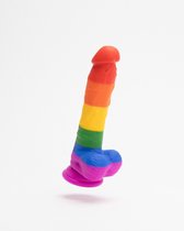 Playbird® - Regenboog dildo 20 cm - sterke zuignap - balzak - flexibel - anaal