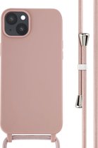 iMoshion Hoesje Geschikt voor iPhone 14 Plus Hoesje Met Koord - iMoshion Siliconen hoesje met koord - roze
