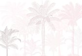 Fotobehang - Vlies Behang - Pastel Palmbomen - 312 x 219 cm