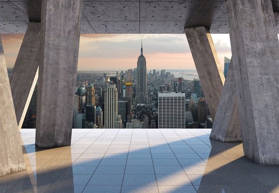 Foto: Fotobehang vlies behang new york stad terraszicht 3d 208 x 146 cm