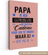 Cadeau pour père - papa tu m'as déjà Toile 20x30 cm