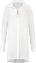 Robe chemise Yumeko lin lavé gaufré blanc s