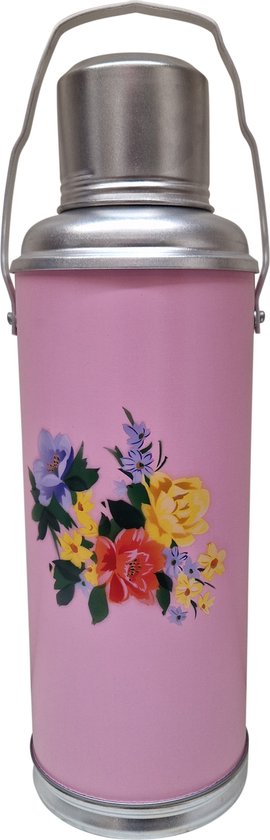 Foto: Dongdong chinese thermoskan 1 2 liter roze bloemen dessin