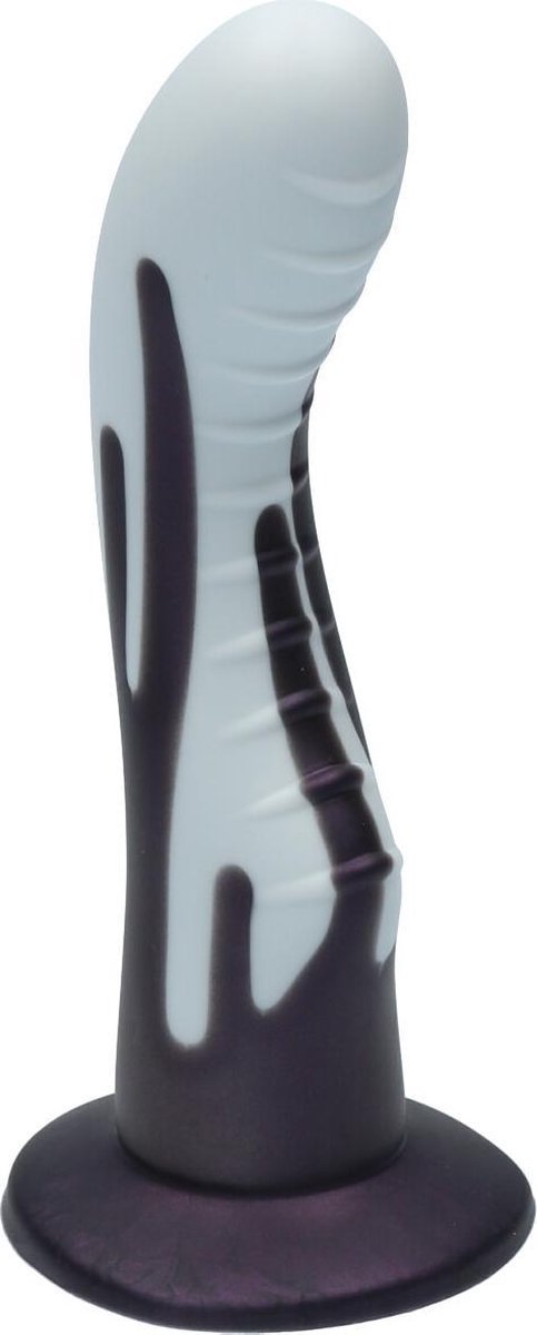 Goedkoopste Ylva & Dite - Kajsa - Siliconen G-spot / Prostaat dildo - Made in Holland - Pastel Grijs/Donker Paars Metallic