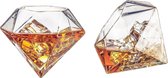 Diamantglazen Unieke whiskyglazen, wijn, whisky en water, geometrisch gekanteld whiskyglas set van 4 kristalglas Diamond Whyskiglaser ouderwetse whiskyglazen set 10oz whiskyglazen helder