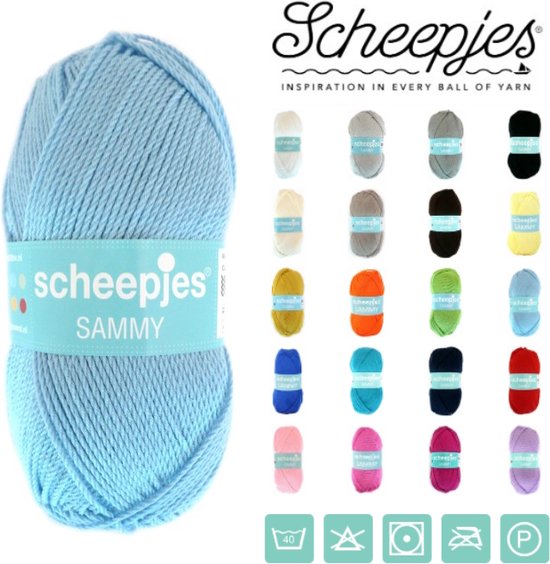 Foto: Scheepjes sammy 104 babyblauw set van 10 bollen x 100 gram