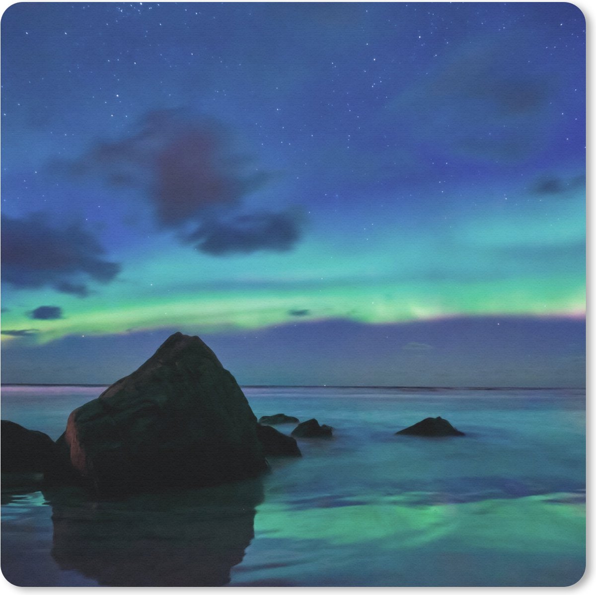 Muismat 30x30 cm - Mousepad Lucht - Landschap - Aurora - Muismatten