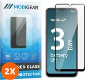 Mobigear Screenprotector geschikt voor Nokia G21 Glazen | Mobigear Premium Screenprotector - Case Friendly - Zwart (2-Pack)