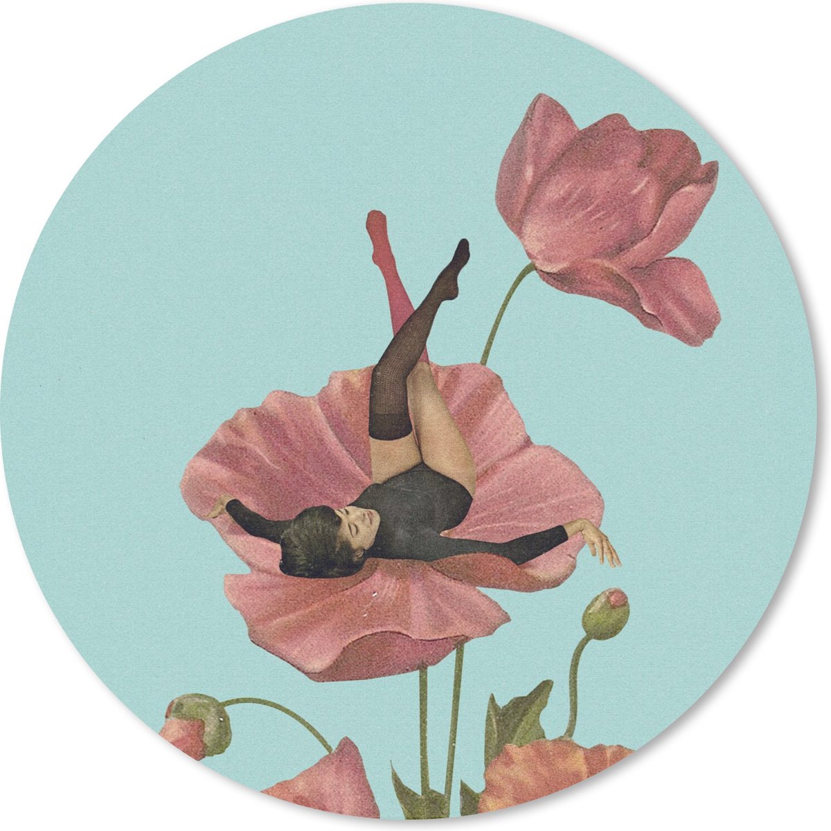 Muismat rond 50x50 cm - Mousepad Dromen - Vintage - Vrouwen - Ronde muismatten