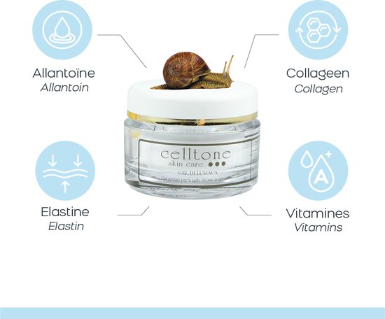 Celltone Dagcrème Slakkenslijmcrème - 50 ML - Anti rimpel - Littekencrème - Slakkencrème voor acne puistjes rimpels - Acneverzorging - Slakken Extract serum gel voor vrouwen mannen tieners - escargot cream voor gezicht en onder de ogen - Snailcare