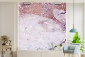 Behang - Fotobehang Marmer - Roze - Glitter - Breedte 220 cm x hoogte 220 cm