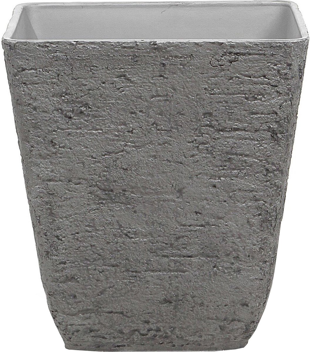 BELIANI DELOS - Plantenbak - Donkergrijs - 49 cm - Stenenmix