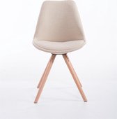 Bezoekersstoel Forbi - Creme stoffen stoel - Set van 1 - Met rugleuning - Vergaderstoel - Zithoogte 45cm