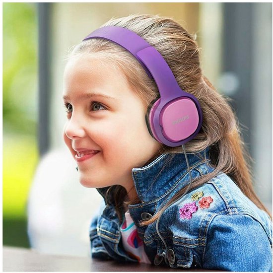 Philips SHK2000 - Kids Koptelefoon - On-Ear Volumebegrenzing - Roze/Paars - Ergonomische hoofdband - Philips