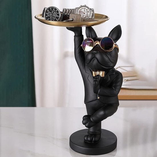 NUACOS Cool Bulldog Standbeeld Hars Sculptuur, Franse