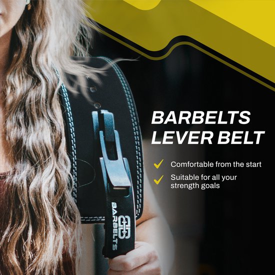 Barbelts lever belt 10mm - powerlift riem - grijs - L - Barbelts