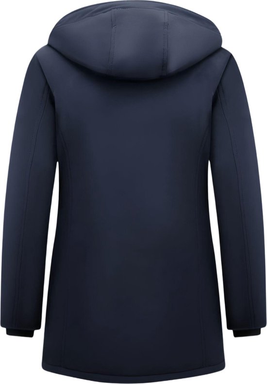 Hotouch dames herfst wintermantel, lange gewatteerde jas met capuchon, slim fit, eenvoudige winterjas, casual, winddicht, S-XXL, grijs, M