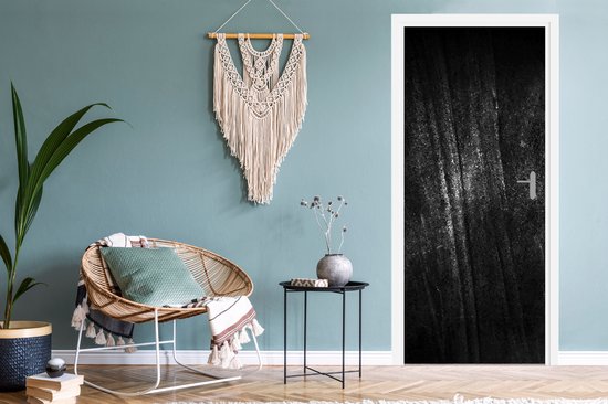 Deursticker Metaal print - Zwart - Glitter - 90x215 cm - Deurposter