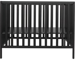 Prénatal Babybox Sana – In 3 Hoogtes Verstelbare Kinderbox – Stevige Baby Box – Platte Spijlen - 100 x 75 cm – Zwart