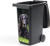 Container sticker Een zwarte labrador in het gras - 44x98 cm - Kliko sticker