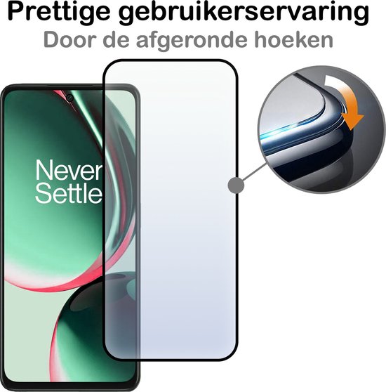 Screenprotector voor OnePlus Nord CE 3 Lite met afgeronde hoeken voor een prettige gebruikerservaring.