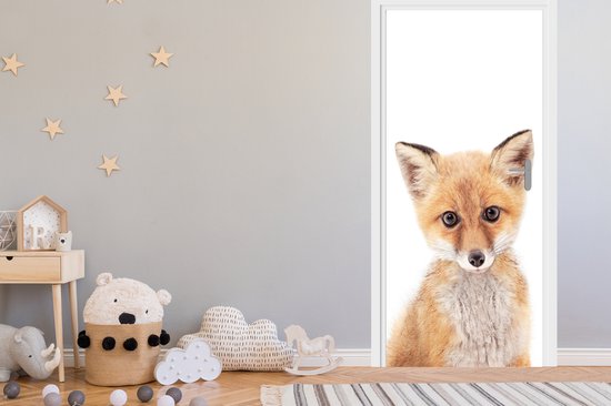 Sticker de porte Renard - Animaux - Oranje - Nature - 85x205 cm - Poster de porte