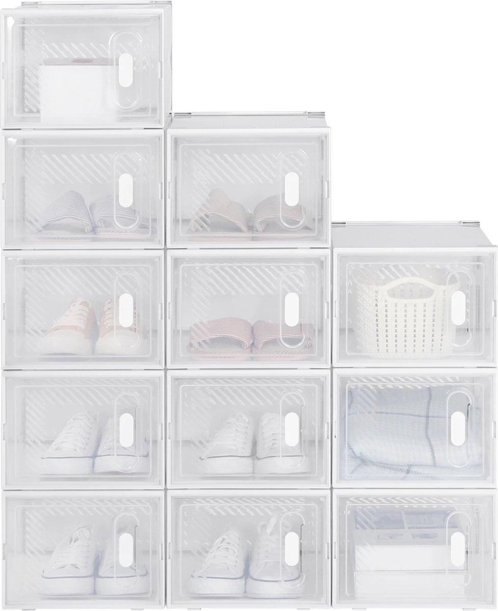 Dripbox - Sneakerbox 2-pack Wit, Sneaker Crate Wit, boîte à baskets, Organisateur