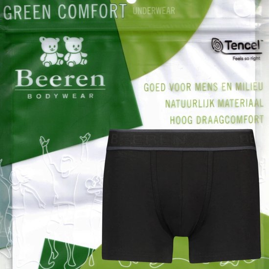 Beeren Green Comfort tencel | heren boxershort | MAAT M | zwart