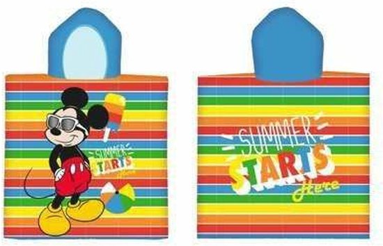Disney Mickey Mouse bad cape/poncho - 60 x 120 cm - katoen - voor kinderen van Disney — afbeelding 2