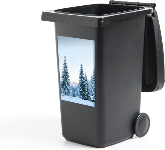 Container sticker Winter - Sneeuw - Bomen - 40x60 cm - Kliko sticker