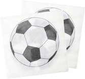Santex voetbal thema feest servetten - 20x stuks - 33 x 33 cm - papier - EK/WK themafeest