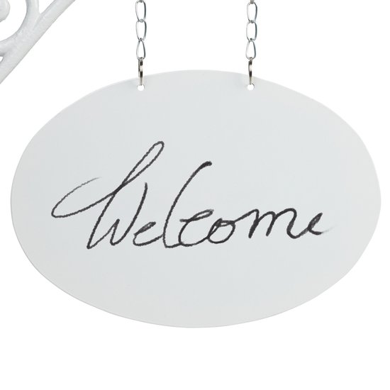 Enseigne en fonte Relaxdays - enseigne de bienvenue vintage - enseigne de magasin classique - enseigne nominative