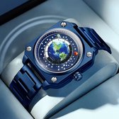 2023 Nieuw Horloge Voor Heren Automatisch Quartz Horloge Waterdicht Saffier Wereldbol Design Man Zakelijk Polshorloge Topmerk Luxe Moons Horloge + Doos