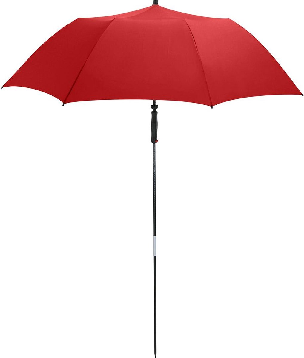 Fare Travelmate 6139 strandparasol en paraplu in één met UPF+50 UV-bescherming Ø 147 cm rood red windproof windbestendig stormvast stormbestendig parasol opvouwbaar stevige reisparaplu