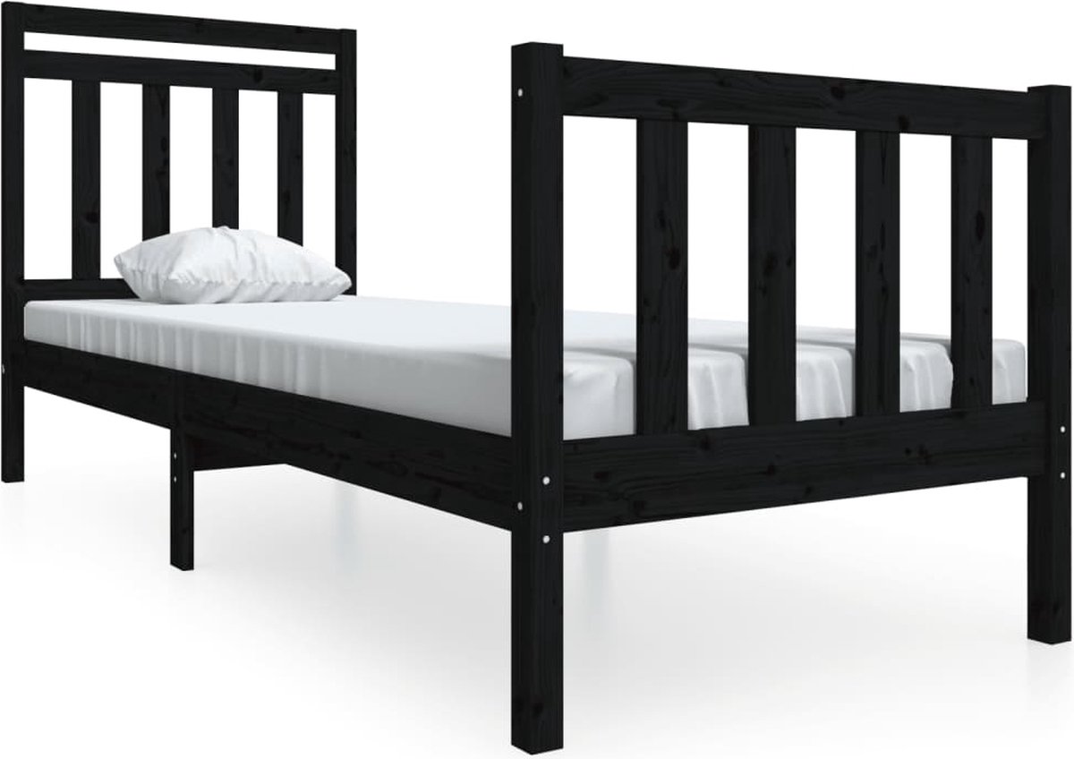 vidaXL-Bedframe-massief-hout-zwart-75x190-cm-2FT6-Small-Single