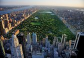 Vliesbehang - Fotobehang - New York - Central Park - Manhattan - Wolkenkrabber - Natuur - Park - Stad - 254x416 cm (Hoogte x Lengte)