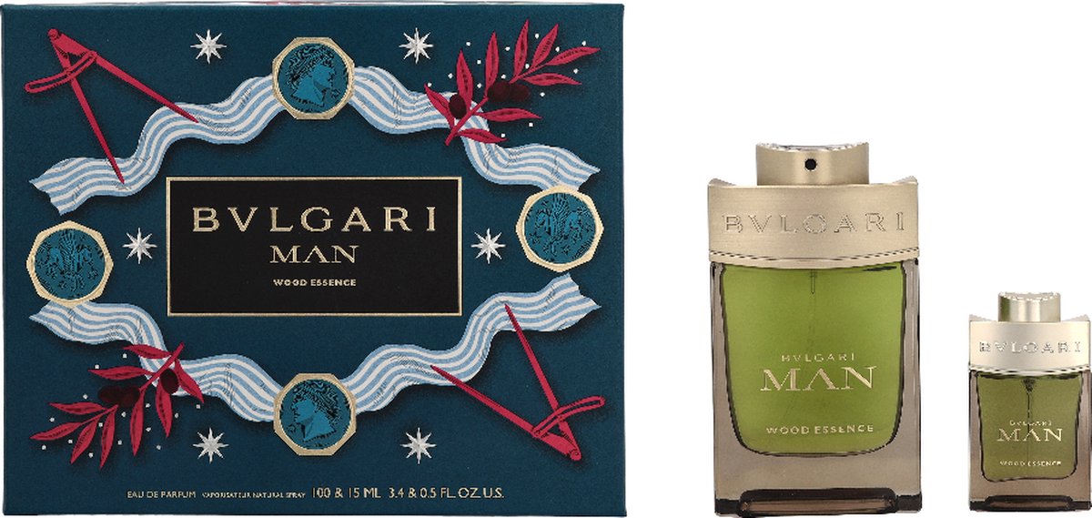 Bvlgari Man Wood Essence Giftset 100 ml eau de parfum spray 15 ml eau de parfum. bol
