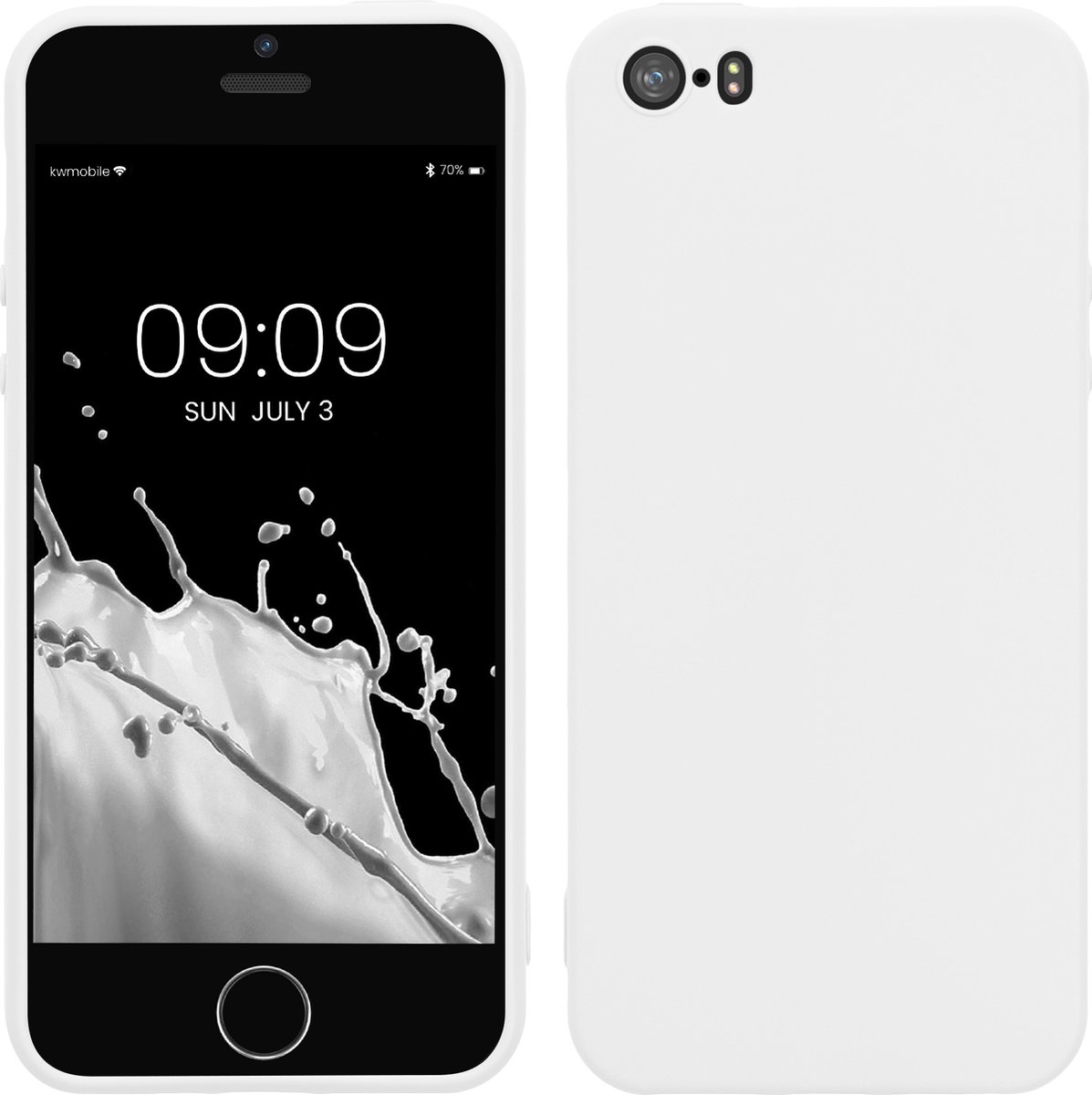 kwmobile telefoonhoesje geschikt voor Apple iPhone SE (1.Gen 2016) / iPhone 5 / iPhone 5S - Hoesje voor smartphone - Back cover in mat wit