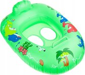 Playos® - Zwemband - Bootje - Groen - met Zitje - Handvat - Rugleuning - Peuter en Baby - Zwemring - Babyzwemband - Babyfloat - Zwemtrainer - Opblaasbaar - Zwemstoel - Opblaasbare Rubberboot - Rubber Bootje