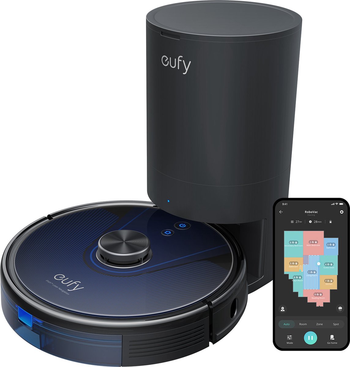Afbeelding 2 van Eufy Clean RoboVac L35 Hybrid+ - Robotstofzuiger en dweil - Zelfledigend - Lasernavigatie - 3.200 Pa zuigkracht