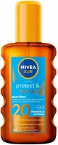 3x Nivea Sun Protect & Bronze Olie Spray SPF 20 200 ml