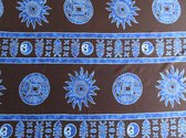 Hamamdoek, sarong, pareo, omslagdoek, massagedoek lengte 115 cm breedte 165 cm versierd met franjes.