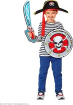 Widmann - Piraat & Viking Kostuum - Beruchte Piraat Brutus Van Skoll Eiland - Blauw, Rood - Carnavalskleding - Verkleedkleding