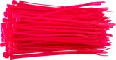 Kortpack - Kabelbinders 300mm lang x 4.8mm breed - Neon Roze - 100 stuks per verpakking - Felroze Tyraps - Lichten op onder Blacklight - (099.2089)