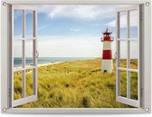 Poster de jardin Beach Lighthouse view 60x80 cm Canvas - Reinders