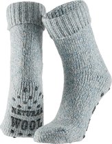 Apollo | Wollen sokken dames | Huisokken dames | Licht Blauw | Maat 35/38 | Huissok met anti slip | Fluffy sokken | Slofsokken | Warme sokken | Winter sokken