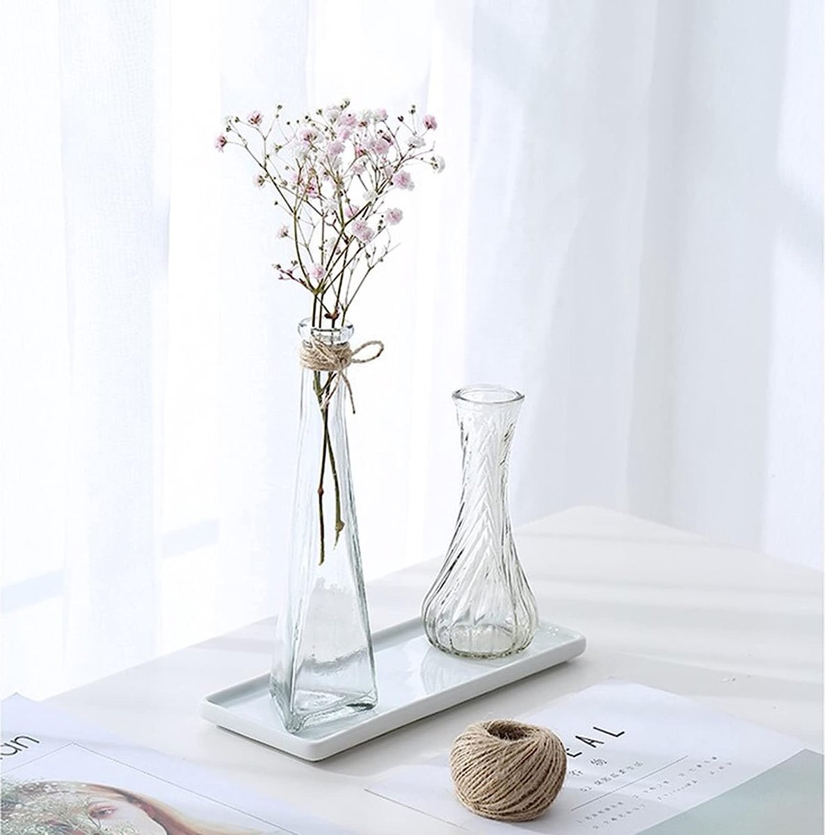 Hewory Vergulde Glazen Vazen Set - 4 Stuks In Hoogtes 22/19.5/16/12.5 Cm Voor Bruiloft & Home Decor