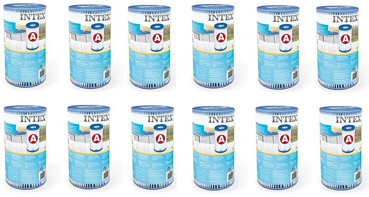 Intex 29000 Filter Cartridge Type A 12 Stuks voor Zwembad 244/305/366 cm