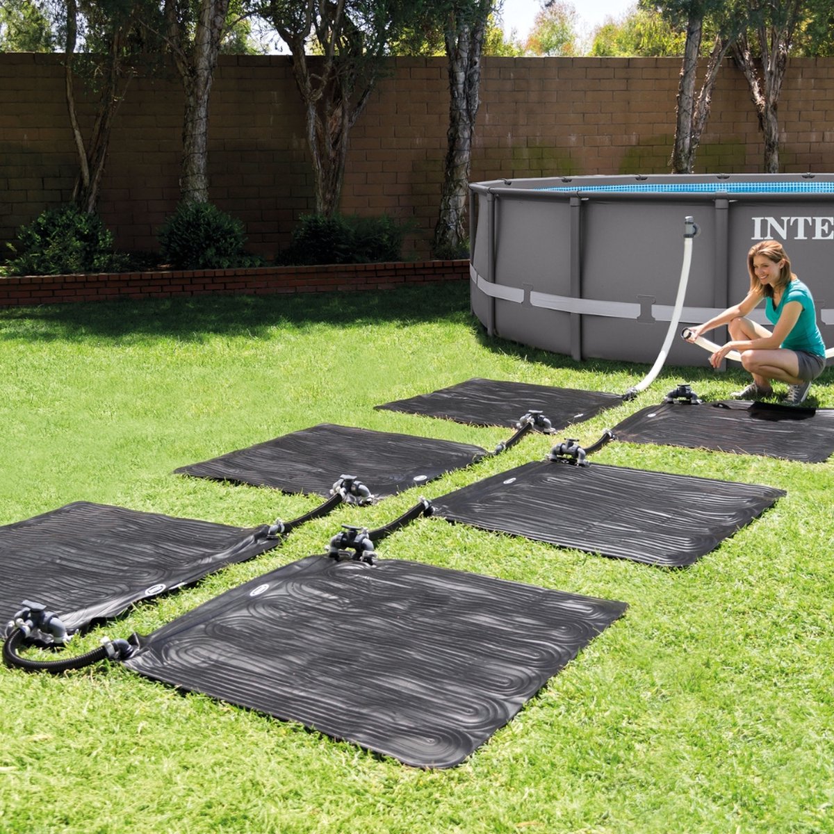 Intex - 4x Zwembad verwarming & Zandfilterpomp 3500 L/u & Filterzand 50 kg & WAYS Scrubborstel – foto 7