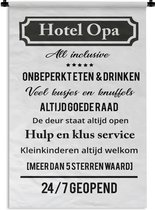Wandkleed Vaderdag - Vaderdag cadeau - Hotel opa Wandkleed katoen 120x180 cm - Wandtapijt met foto XXL / Groot formaat!